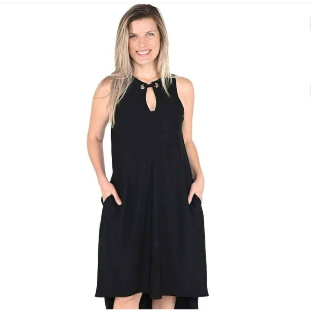 NWT Rachel Roy Sleeveless High-low Keyhole Dress with Pockets Sz XS